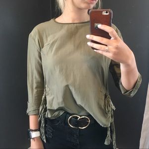 Zara cropped bow top size M